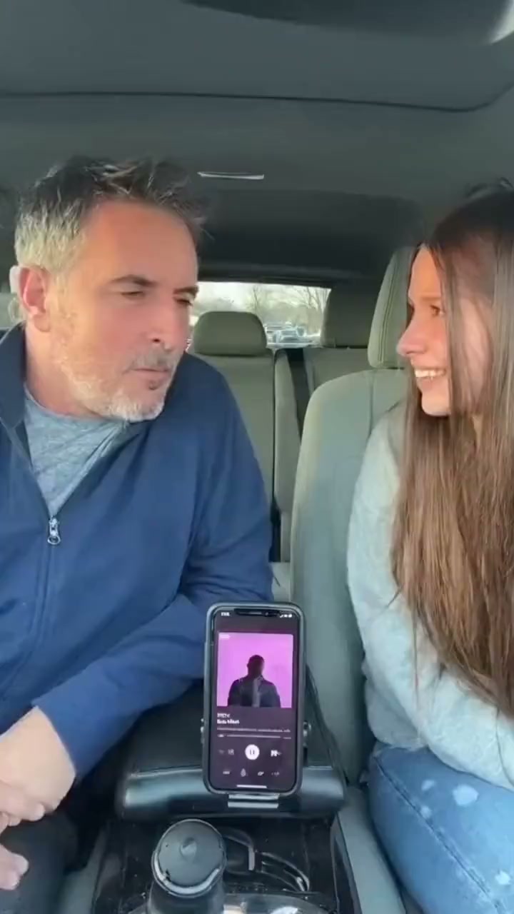 Dad Reaction in the Car <3